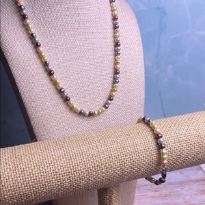 JCM Jacmel Mauritius Cultured Pearls necklace 17” 925 Clasp & bracelet